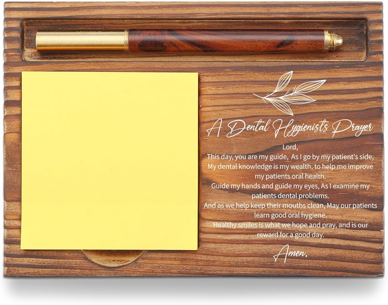 YODOCAMP Dental Hygienist Prayer Sticky Note Holder, Inspirational Gift for Dental Hygienists, Office Desk Organizer, Thank You Desk Accessory for Dental Hygienists TZP132 - Image 1